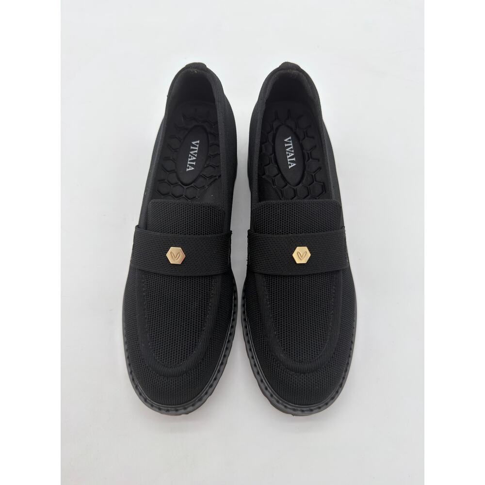 Vivaia Francesca Platform Chunky Heel Penny Minimalist Preppy Black Loafer 9 - Picture 5 of 10